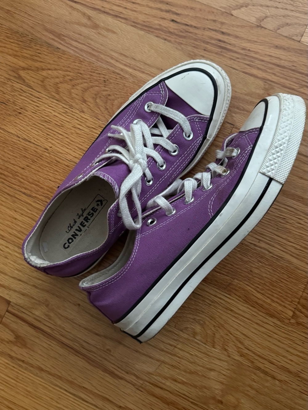 Converse Low Top Sneakers in Purple with White Accents